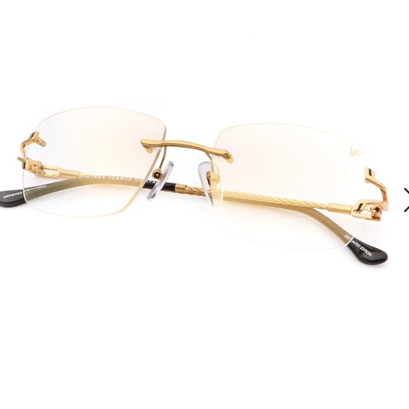 VINTAGE FRAMES BAL HARBOUR DRILL MOUNT 24KT GOLD - Picture 1 of 9